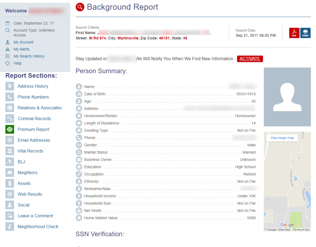 public records search results