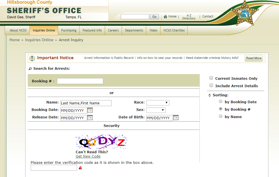 booking report hillsborough county