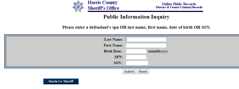 Harris County Arrest Records