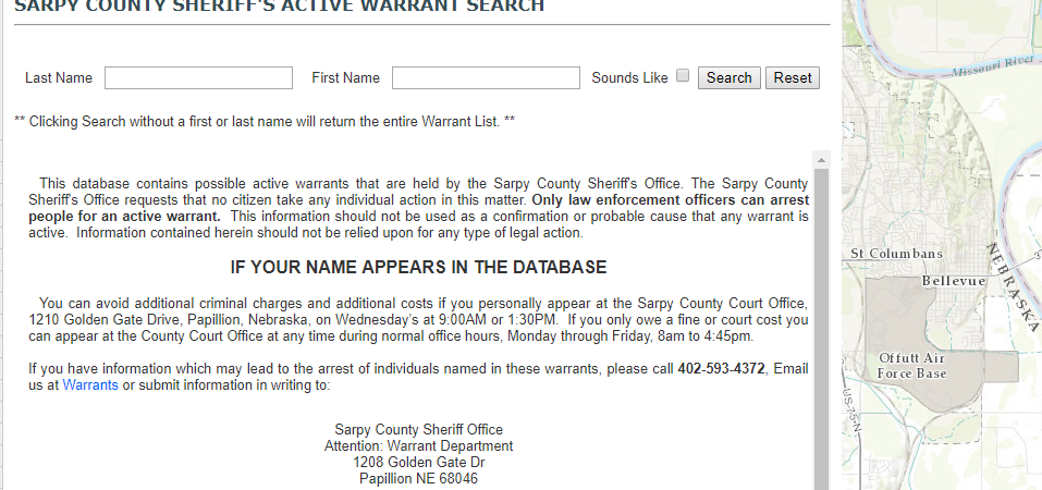 Sarpy County Warrants