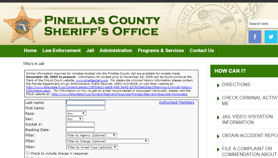 Who’s in Jail Pinellas County