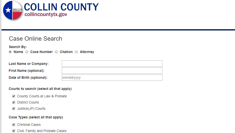 Collin county court records online, Public Information Public Records