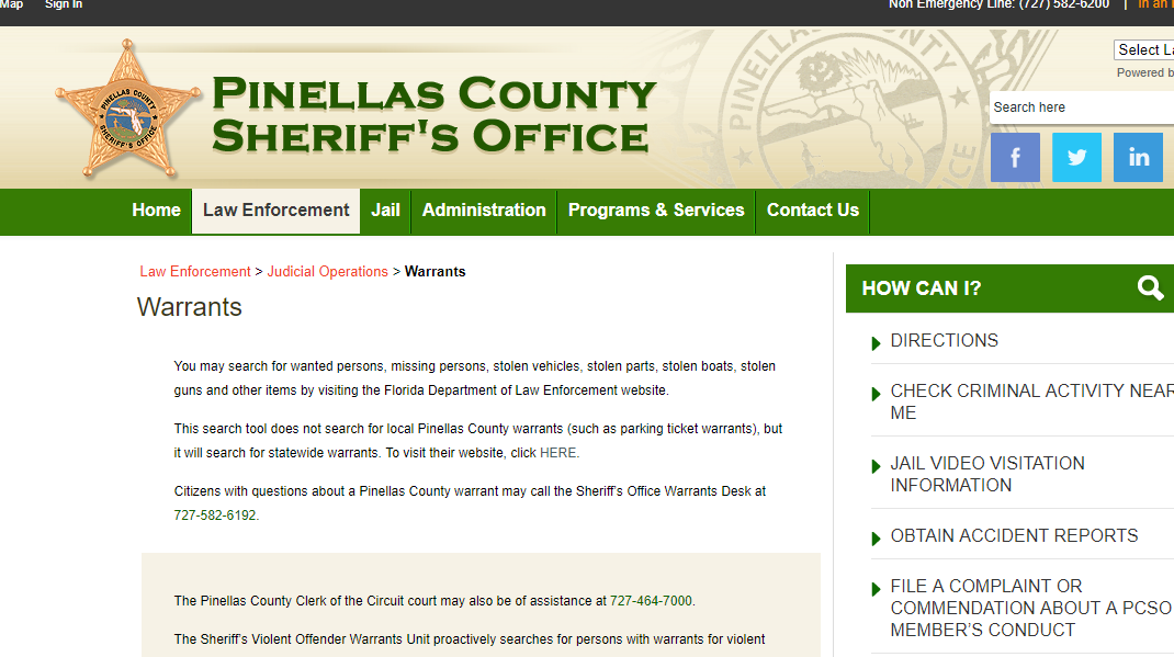 Pinellas County Warrants