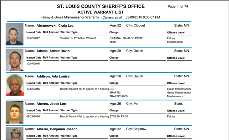 St. Louis County Warrants