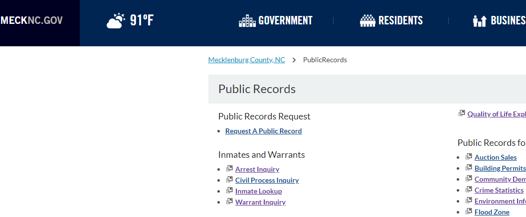 Mecklenburg County North Carolina Criminal Records