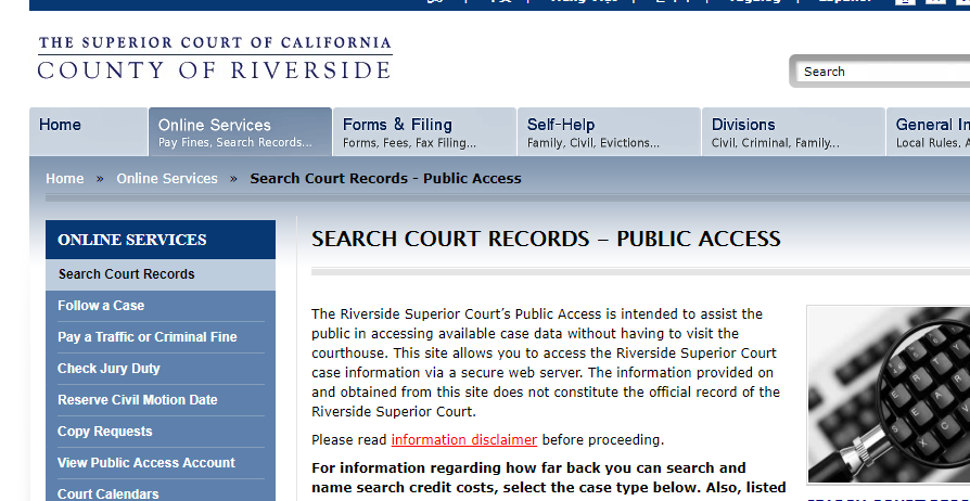 Riverside County California Criminal Records
